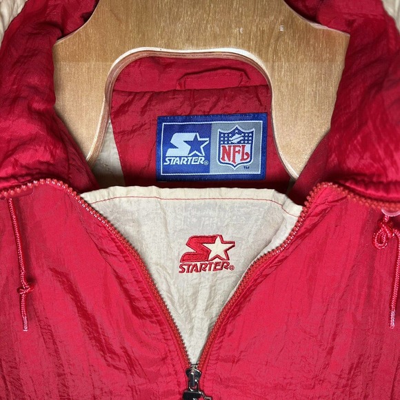 Vintage NFL Starter San Francisco 49ers Puffer Jacket Men's Sz Large Red/Gold - Picture 7 of 11
